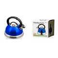 Stainless Steel Whistling Tea Kettle - Blue